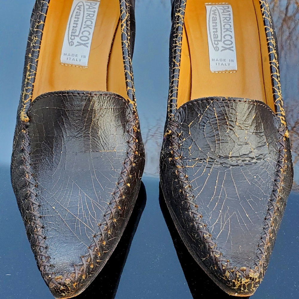 Patrick Cox vintage distressed brown heels